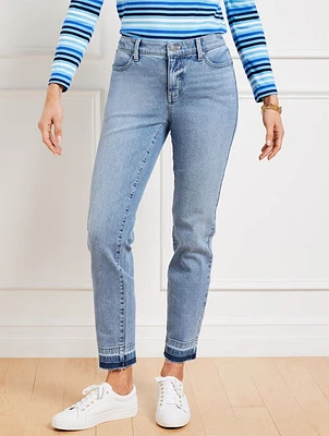 Slim Ankle Released Hem Jeans - Pelham Wash Curvy Fit