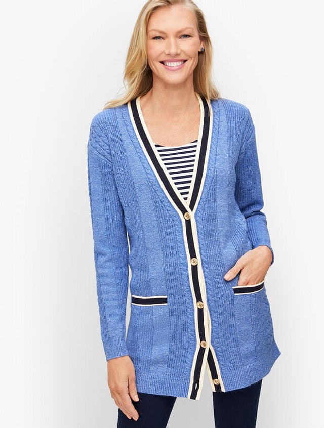 Cable Knit Cardigan - Tipped