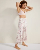 Organic Cotton Jersey Botanical Rose Curved Hem Pants