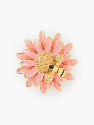 Honey Bee Flower Brooch
