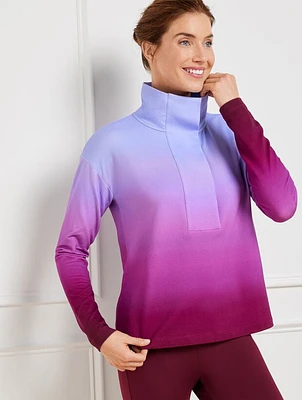Snap Placket Pullover - Ombré
