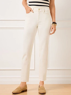 Slim Straight Ankle Jeans - Oyster Wash