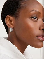 Scattered Crystal Hoop Earrings