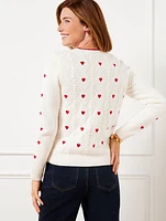 Argyle Stitch Cardigan - Embroidered Heart