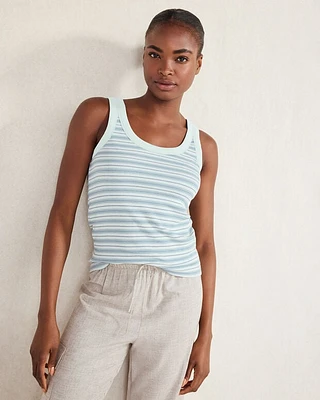 Essential Organic Cotton Striped Scoop Neck Tank
