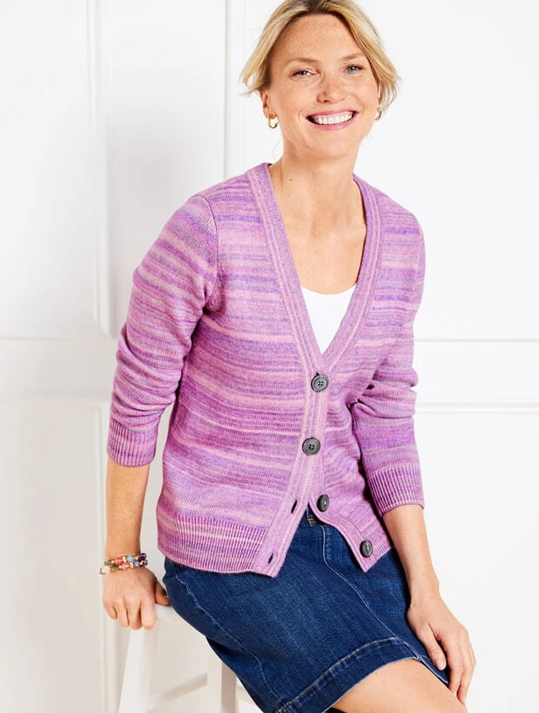 V-Neck Cardigan - Space Dye