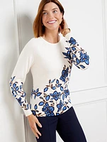 Scoop Neck Pullover - Blooming Daffodils