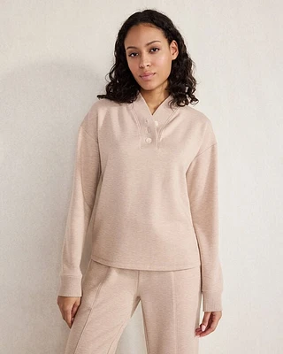 Fleece Shawl Neck Pullover