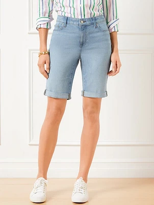 Girlfriend Denim Shorts - Highland Wash