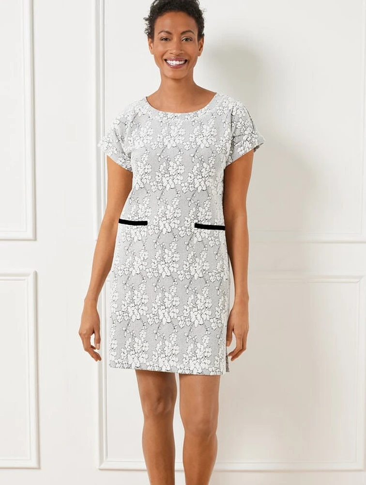 Jacquard Crewneck Dress - Cherry Blossom