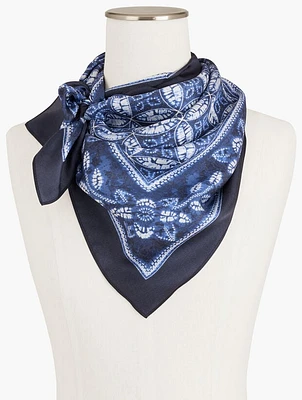 Medallion Tie-Dye Silk Square Scarf