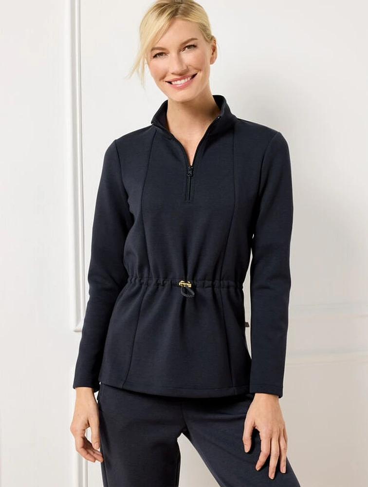 AirKnit Stretch Adjustable Waist Half-Zip Pullover