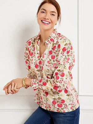 Side Button Top - Ditsy Trail