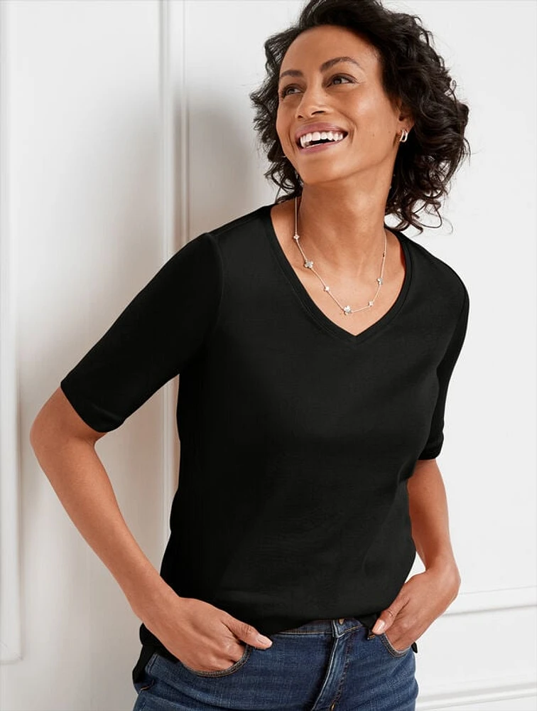 Pima Cotton V-Neck Tee