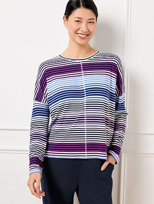 Supersoft Jersey Boxy Tee - Multi Stripe