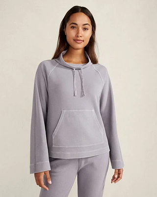 Garment-Dyed Organic Cotton Waffle Knit Pullover