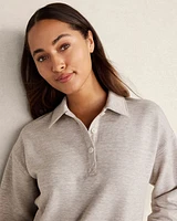 Fleece Polo Collar Pullover