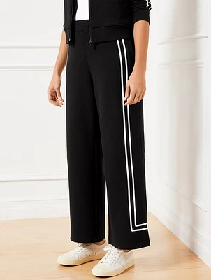 Piqué Tipped Wide Leg Pants