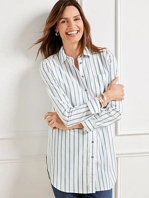 Boyfriend Shirt - Almond Stripe