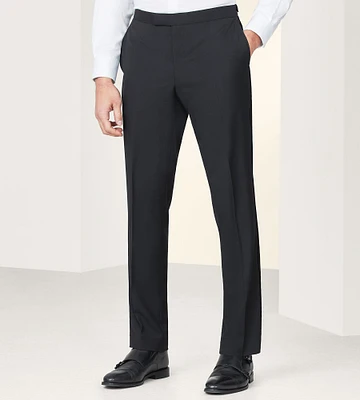 Slim Fit Black Solid Tuxedo Pants