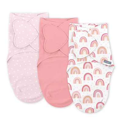 SwaddleMe by Ingenuity Monogram Collection - Rainbow 3PK S/M 0-3M