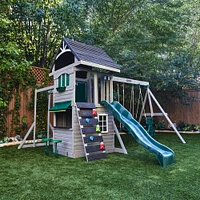 KidKraft River Canyon Wooden Swing Set / Playset with Slide, Glider and Monkey Bars
