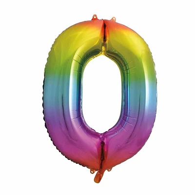 Ballon en aluminium en forme de nombre arc-en-ciel 34