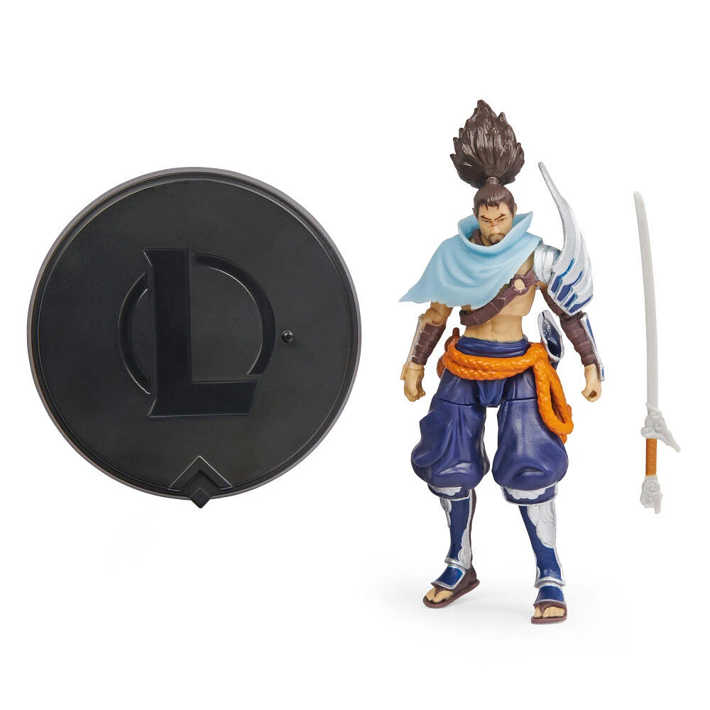 League of Legends, figurine à collectionner Yasuo de 10,2 cm avec détails de qualité supérieure et accessoire épée, collection Champion, qualité collectionneur