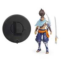 League of Legends, figurine à collectionner Yasuo de 10,2 cm avec détails de qualité supérieure et accessoire épée, collection Champion, qualité collectionneur