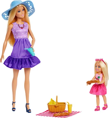 Barbie Family & Friends Dolls & Accessories, PicnicThemed Playset with 2 Dolls & 9 Pieces