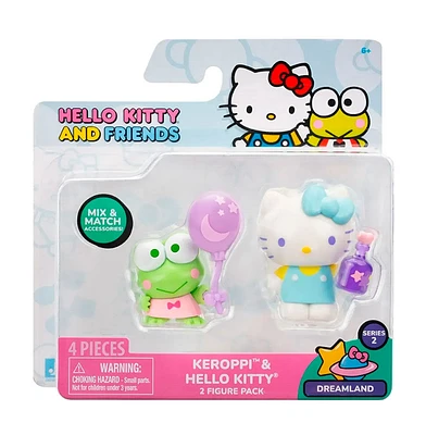 Hello Kitty & Friends 2 Figure Pack: Dreamland - Hello Kitty Wish Bottle & Keroppi Balloon