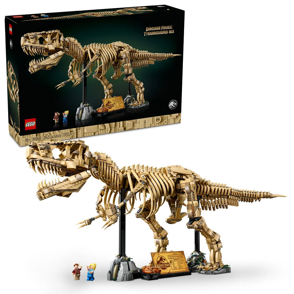 LEGO Jurassic World Les Fossiles de Dinosaures : le Tyrannosaurus Rex, Ensemble de Construction de Modèle Réduit, Modèle de Collection 76968
