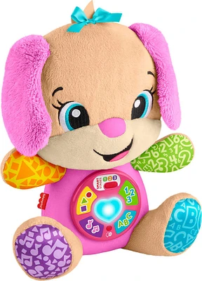 Fisher-Price Laugh & Learn Smart Stages Sis Pink Plush Baby Musical Learning Toy, Multilanguage Version