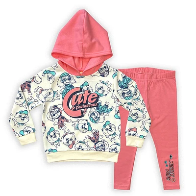 Paw Patrol 2 Piece Set Hoodie/Legging - Off White/Pink