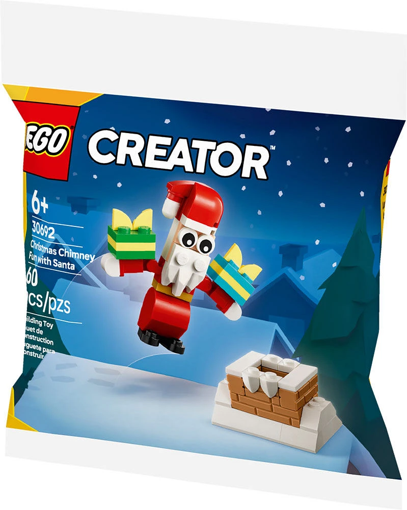LEGO Creator Christmas Chimney Fun with Santa - Festive Holiday Stocking Stuffer for Kids, Ages 6+ - 30692