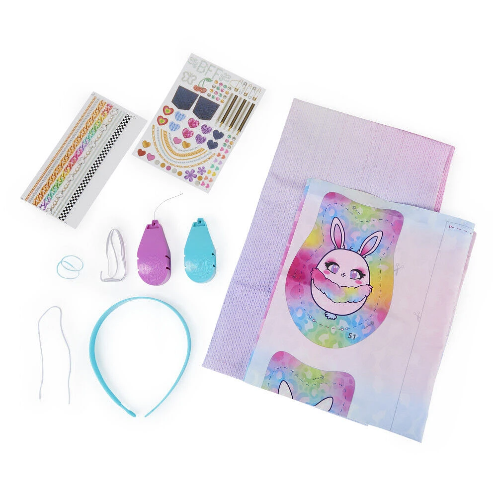 Cool Maker, Recharge Stitch 'N Style Fashion Studio avec 2 cartouches de fil pré-enfilées, tissus et imprimés à transférer à l'eau