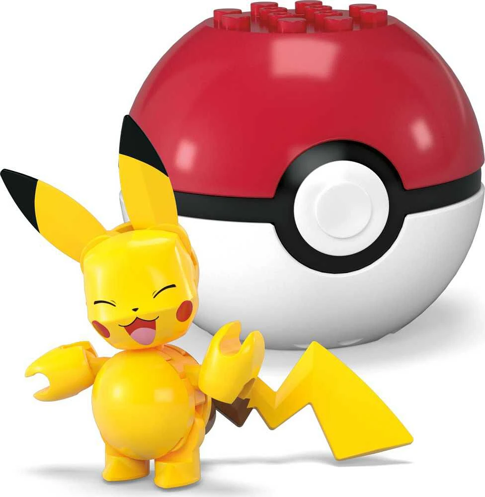 MEGA  Pokémon  Figurine articulée  Pikachu, Pokéball (16 pièces)