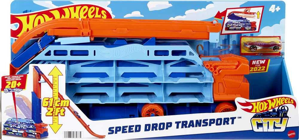Hot Wheels - Ville - Transporteur avec pente de vitesse, 1 véhicule