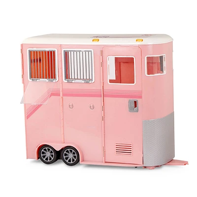 Our Generation Mane to Travel Horse Trailer Set Pink Horse Trailer Playset for 18-inch Dolls