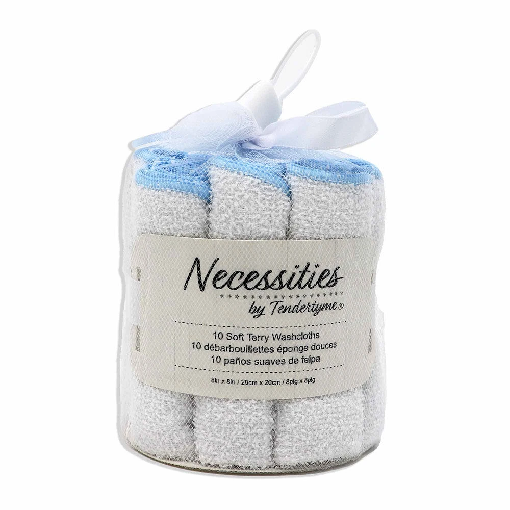 Lot de 10 gants de toilette Necessities By Tendertyme : bleu