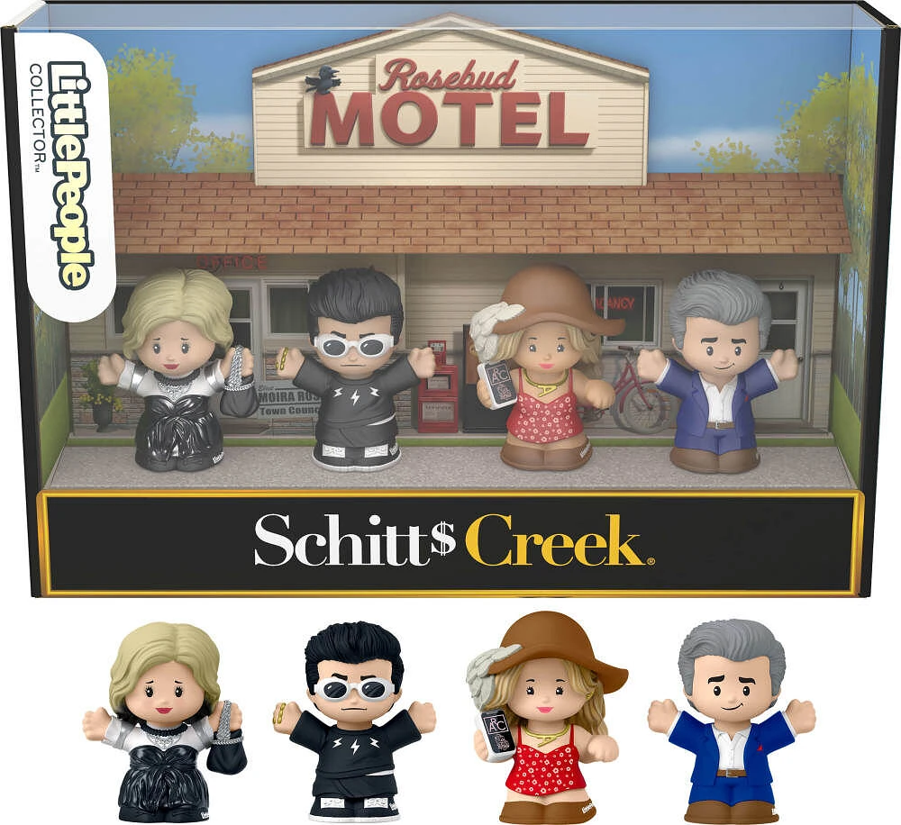 Coffret Schitt's Creek Little People Collector en édition spéciale offert dans une boîte-cadeau de présentation pour les adultes et les fans, 4 figurines