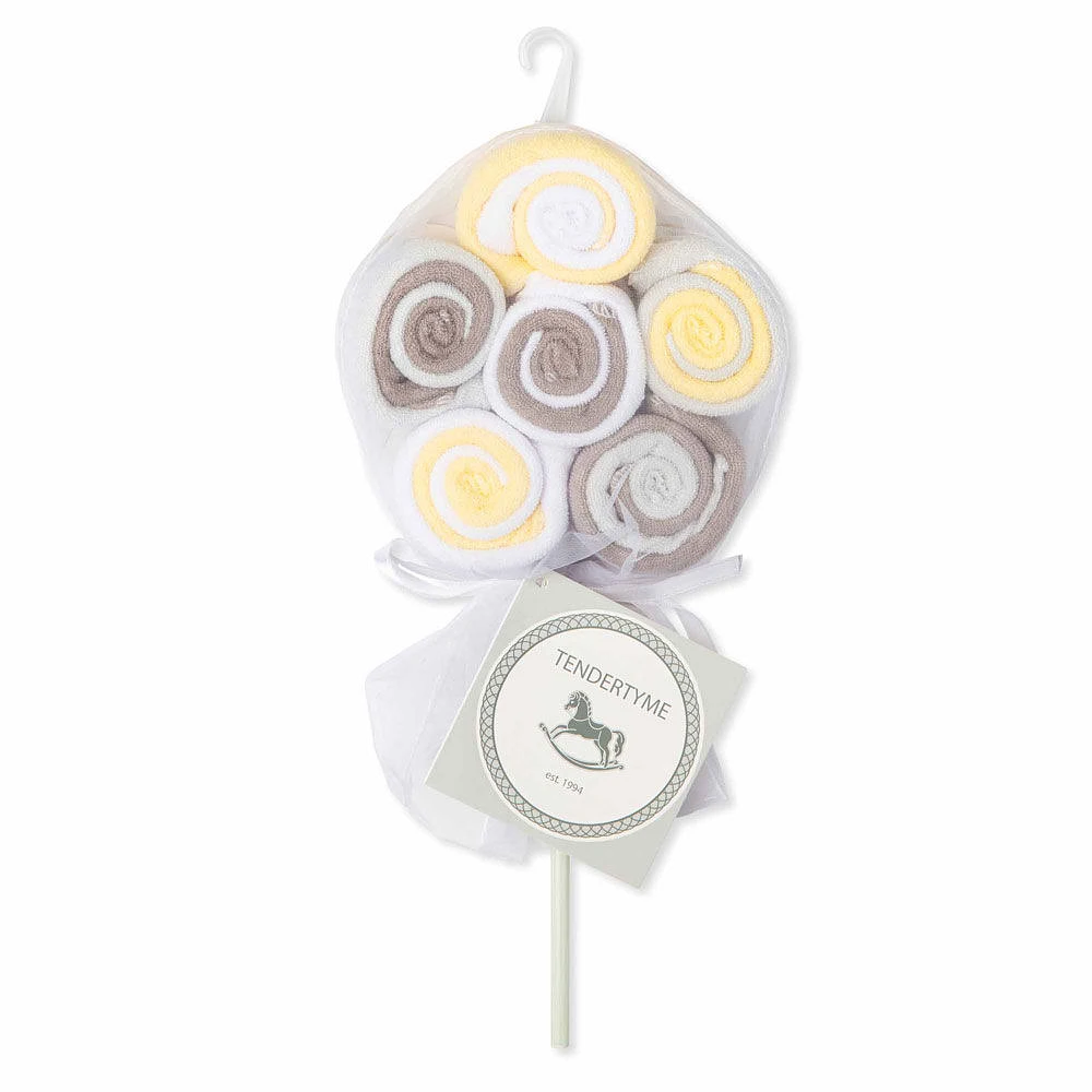 Tendertyme Lot de 12 gants de toilette Lollipop : jaune