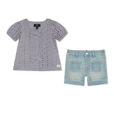 Ensemble Bermuda Denim 2 Pièces 7 For All Mankind