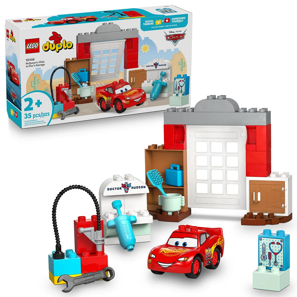 LEGO DUPLO │Les Bagnoles Disney et Pixar La Visite de McQueen au Garage de Doc, Jouet à Construire pour Tout-Petits 10456
