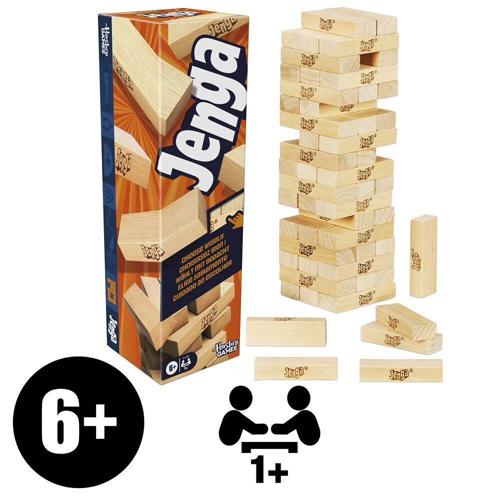 Official Hasbro Games Jenga Game with Digital Die