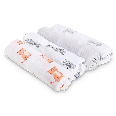 Aden + Anais Essentials 4-Pack Muslin Swaddle Safari Babes