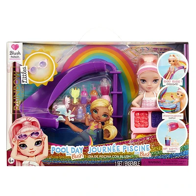 Jeu Journée piscine Rainbow High Littles + petite poupée (rose de 5,5 po (14 cm))