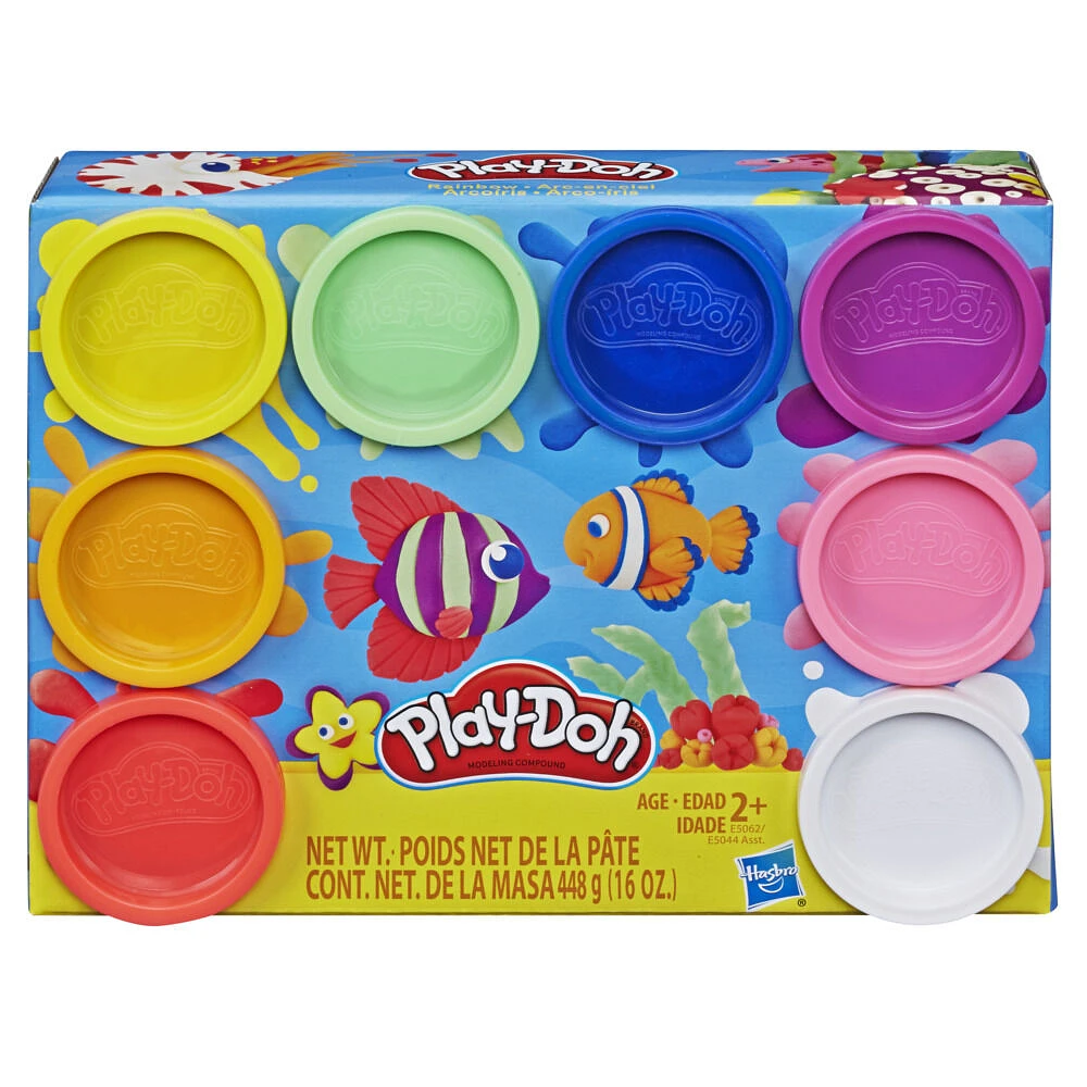 Play-Doh - Ensemble Arc-en-ciel de 8 pots Play-Doh atoxique 8 couleurs