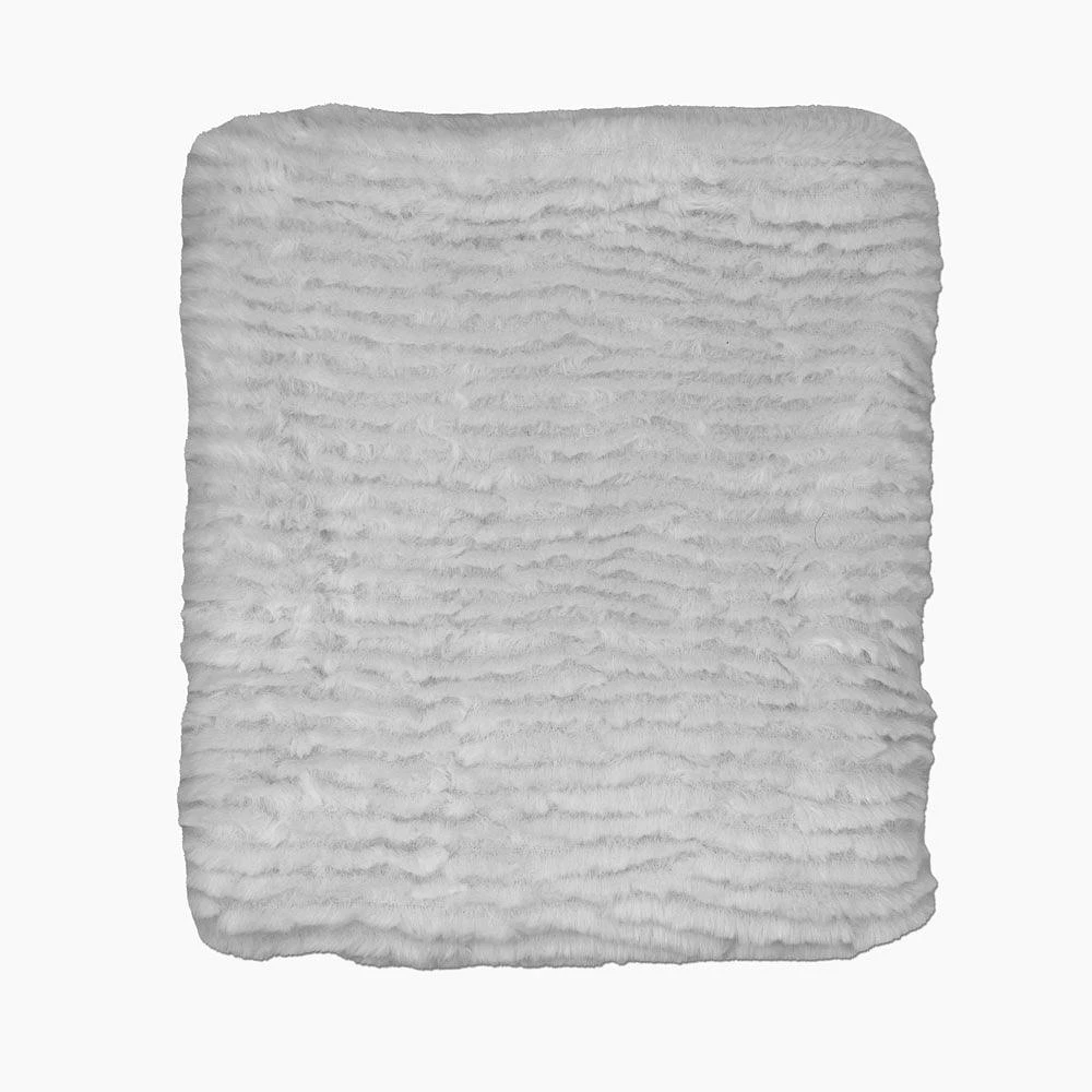 Signature Mode Bébé Couverture en peluche striée : gris