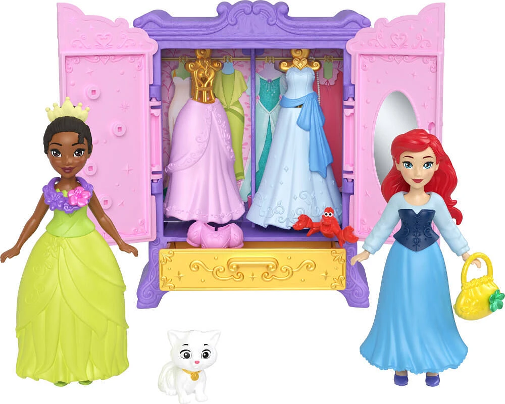 Disney Princess-Coffret La Garde-Robe Royale-avec 2petites poupées - Notre exclusivité